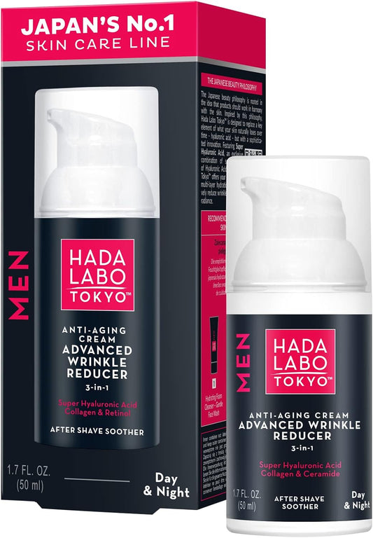 Hada Labo Tokyo Men Anti-Aging Hyaluron Cream Advanced Wrinkle Reducer Day & Night Cosmetics Pour Hommes
