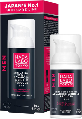 Hada Labo Tokyo Men Anti-Aging Hyaluron Cream Advanced Wrinkle Reducer Day & Night Cosmetics Pour Hommes